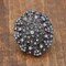 Cluster Gunmetal Brooch with Midnight Blue Rhinestones for Gothic Costume Jewelry and Decor